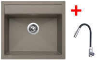 Sinks SOLO 560 Truffle + ELASTA S nerez/černá 